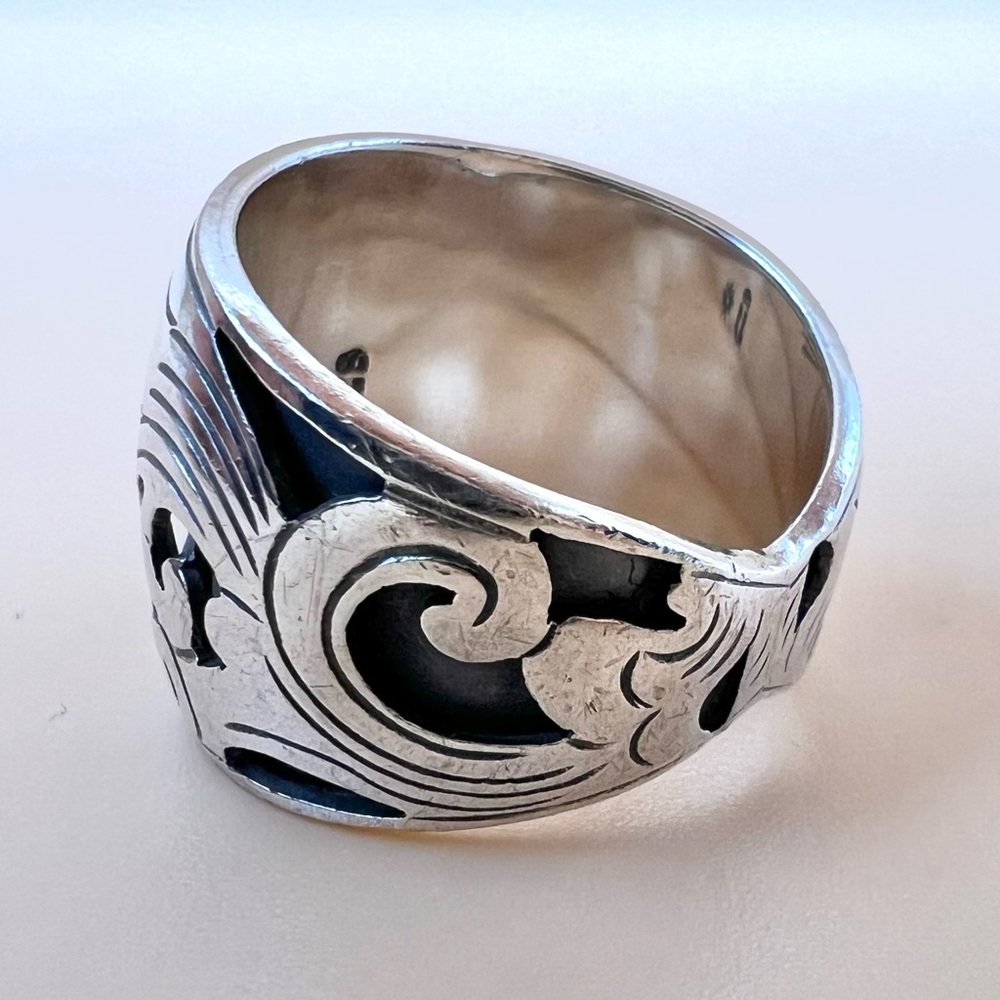 Sterling Silver Scrollwork Design Ring, Size 6.5 - image 7